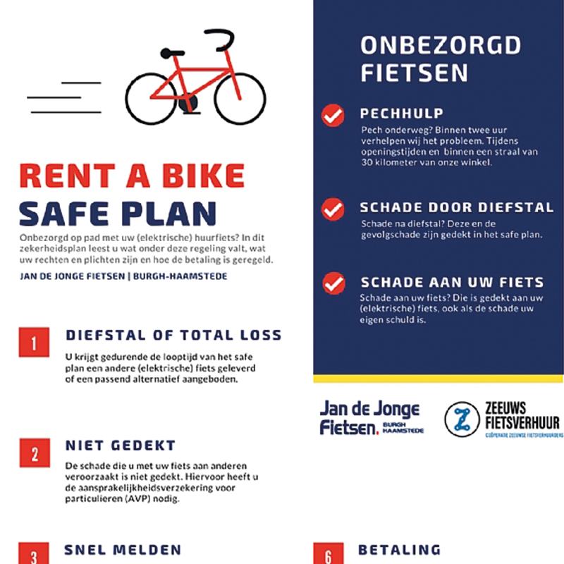 Jan de Jonge fietsen Rent-a-Bike-safe plan